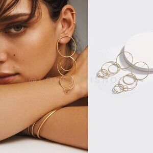 Wolf & Badger Gold Multi-Loop Earrings | Sculptural Statement Dangle